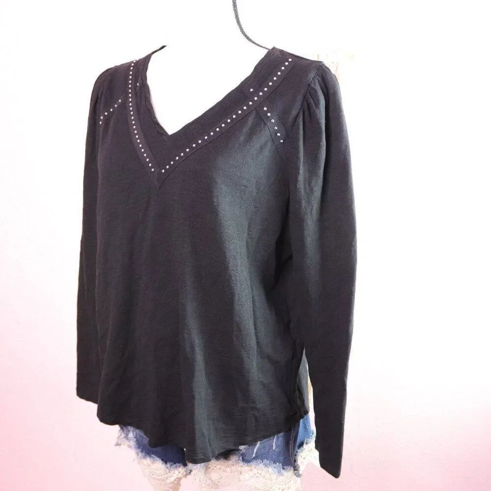 Chicos | Black Long Sleeve Top 2 Large